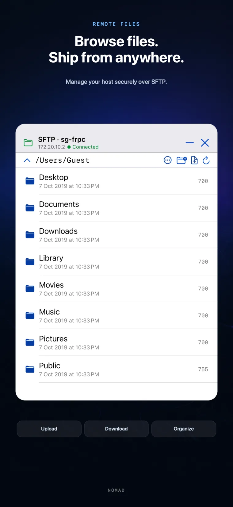 Browsing files over SFTP